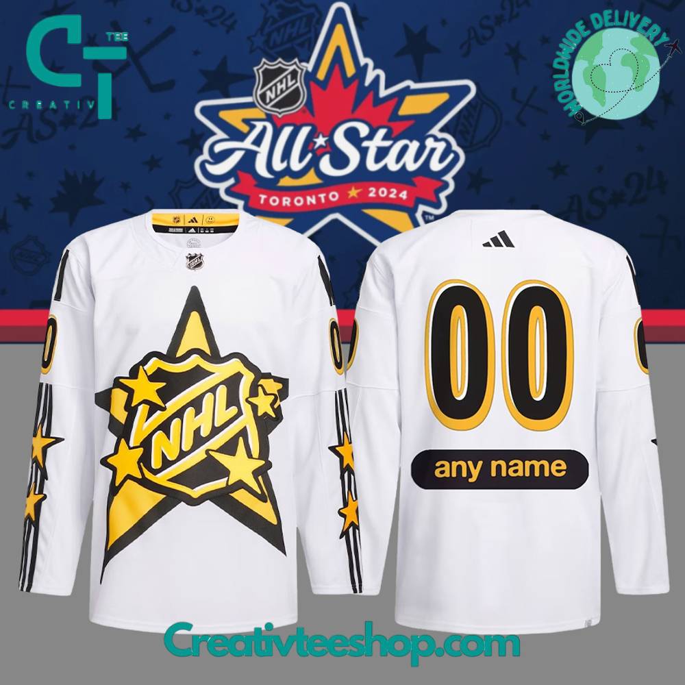 2024 Nhl All-Star Game Toronto X Drew House White Primegreen Custom Hockey Jersey