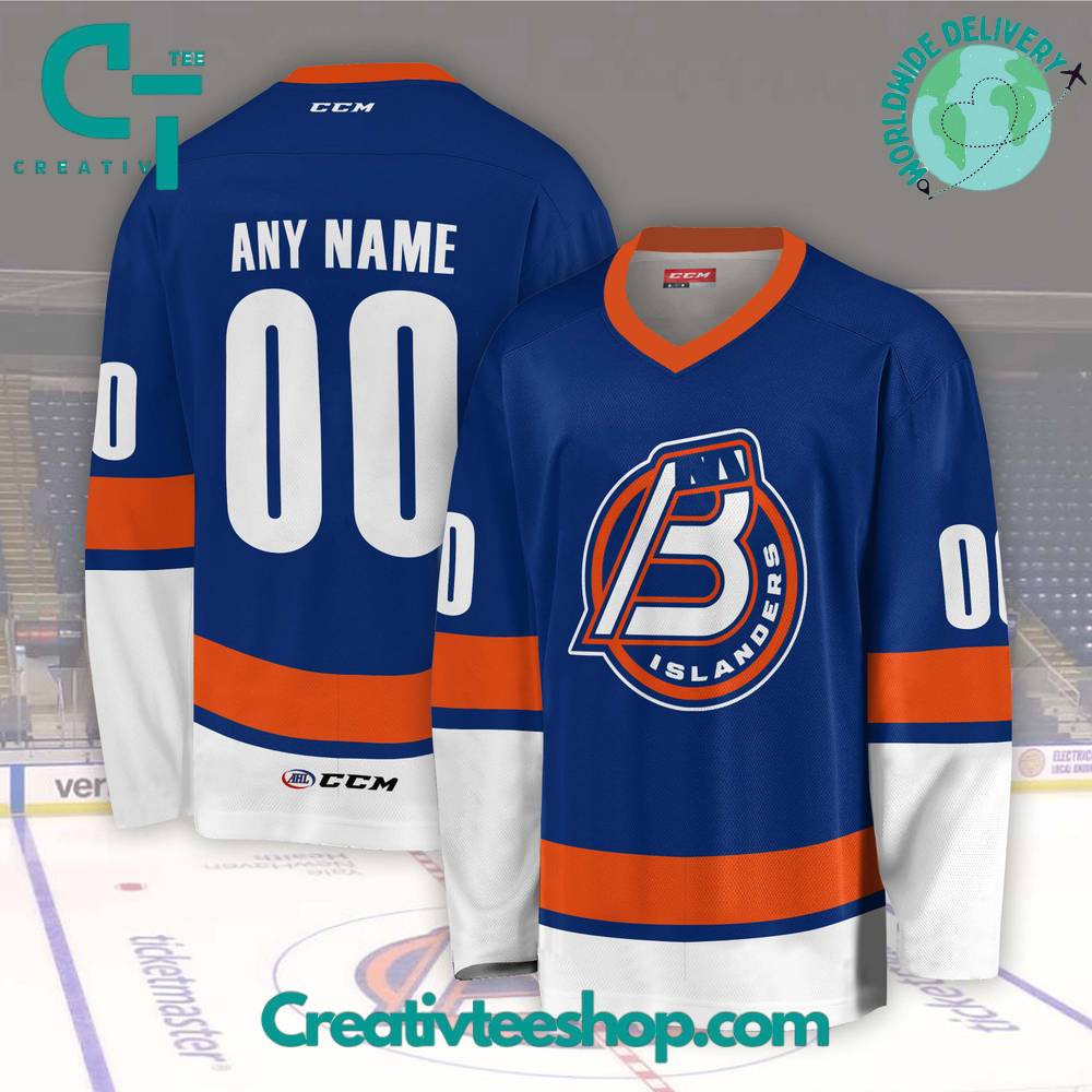 Ahl Bridgeport Islanders 2024 Blue Hockey Jersey