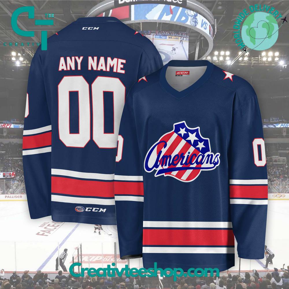 Ahl Rochester Americans 2024 Blue Hockey Jersey