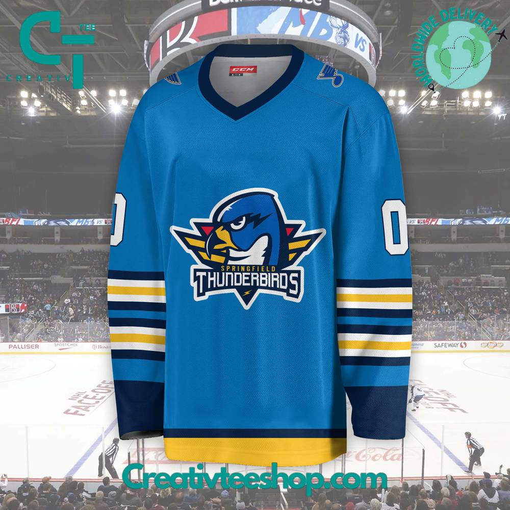 Ahl Springfield Thunderbirds 2024 Blue Hockey Jersey