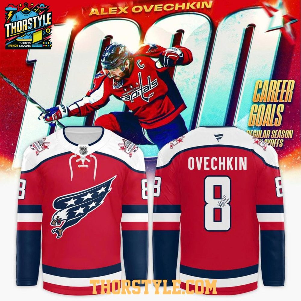 Alex Ovechkin 1000 Career Goals Washington Capitals 2026 Hockey Jersey