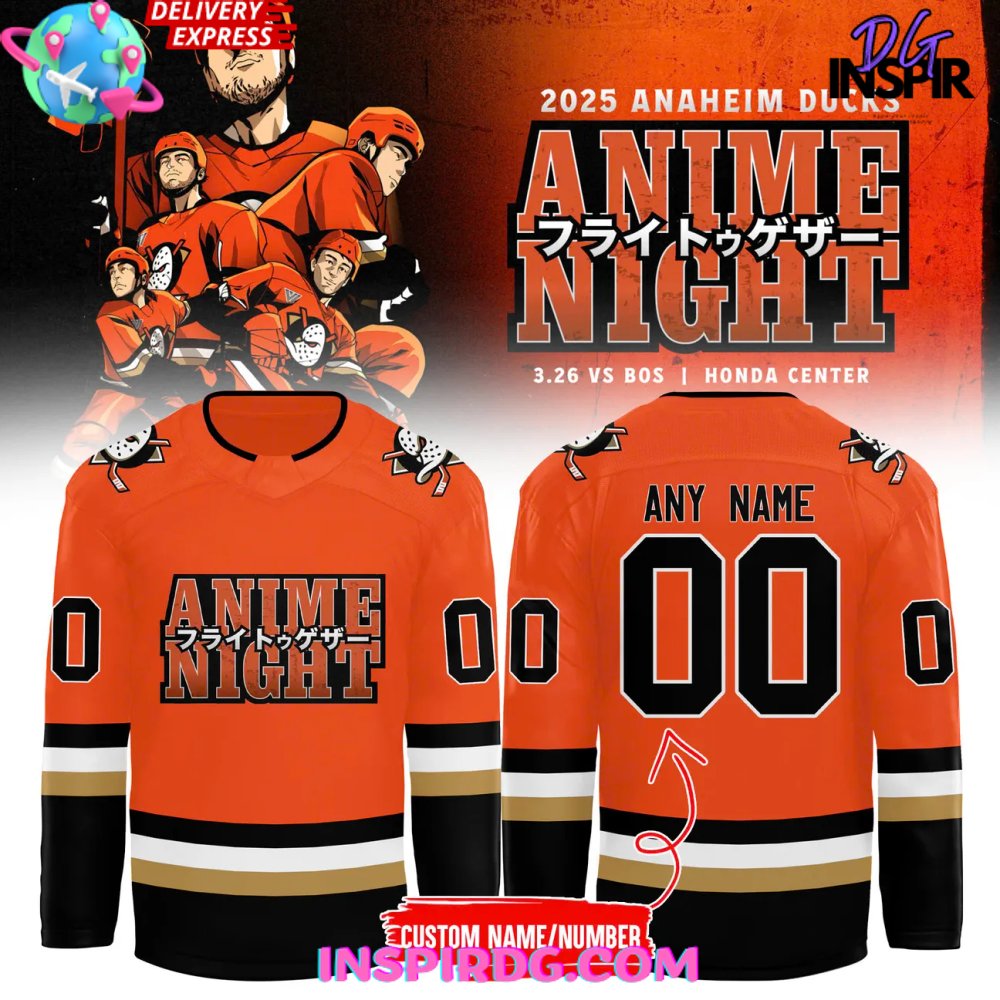 Anaheim Ducks Anime Night 2025 Hockey Jersey