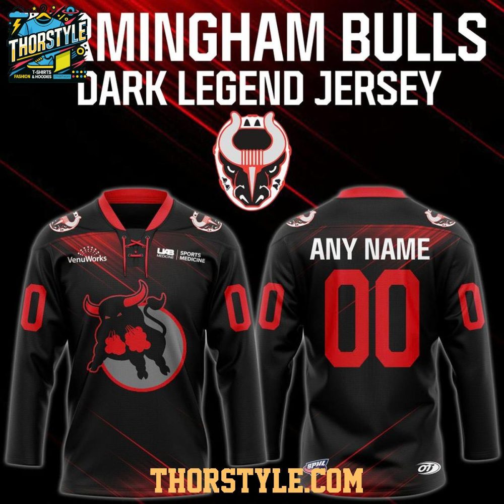 Birmingham Bulls Bulls Dark Legend 2026 Personalized Hockey Jersey