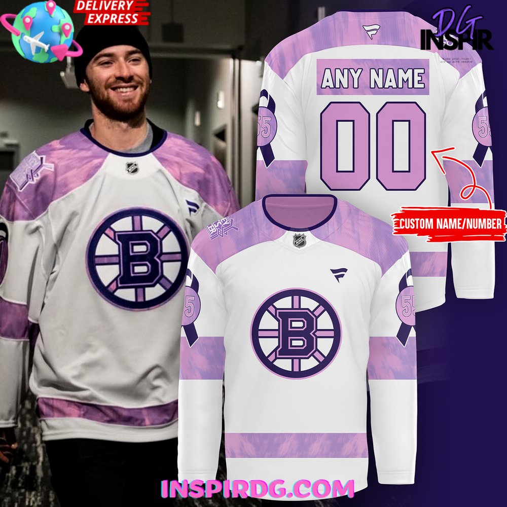 Boston Bruins Hockey Fights Cancer 2024 Hockey Jersey