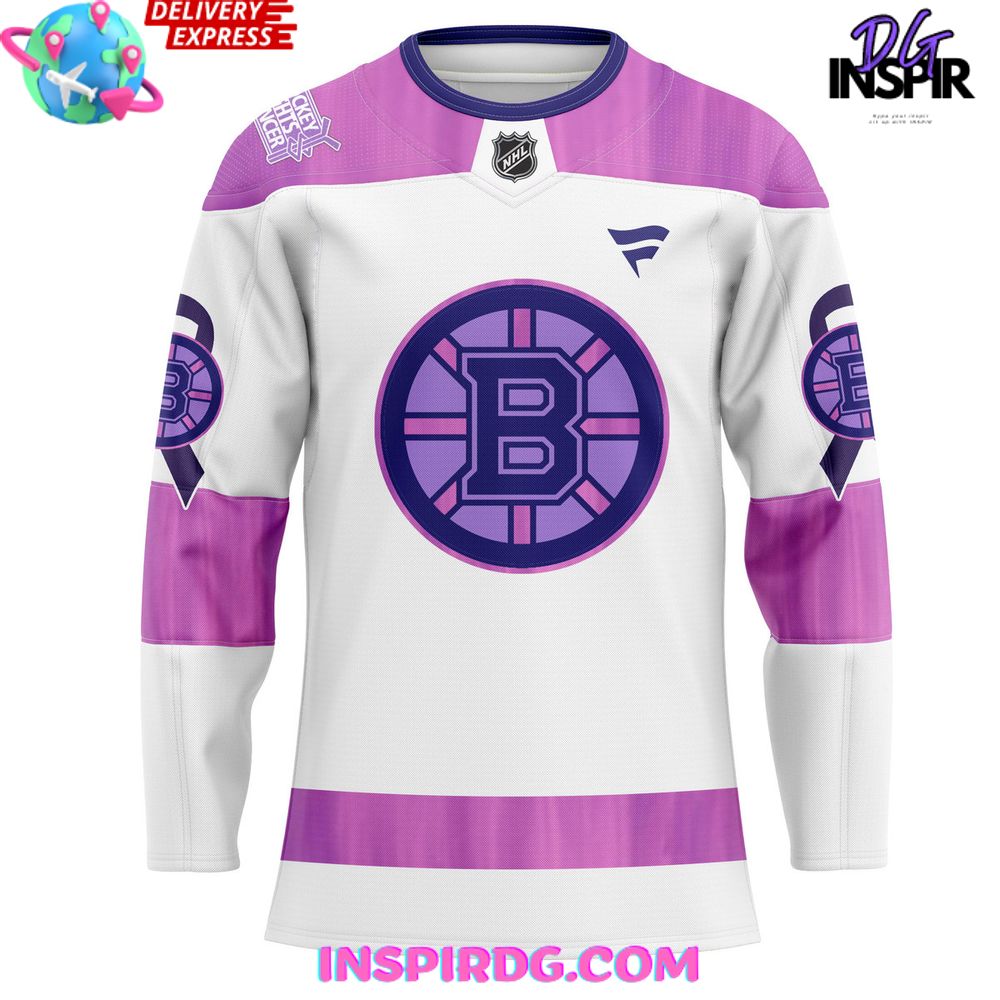 Boston Bruins Hockey Fights Cancer Special Hockey Jersey