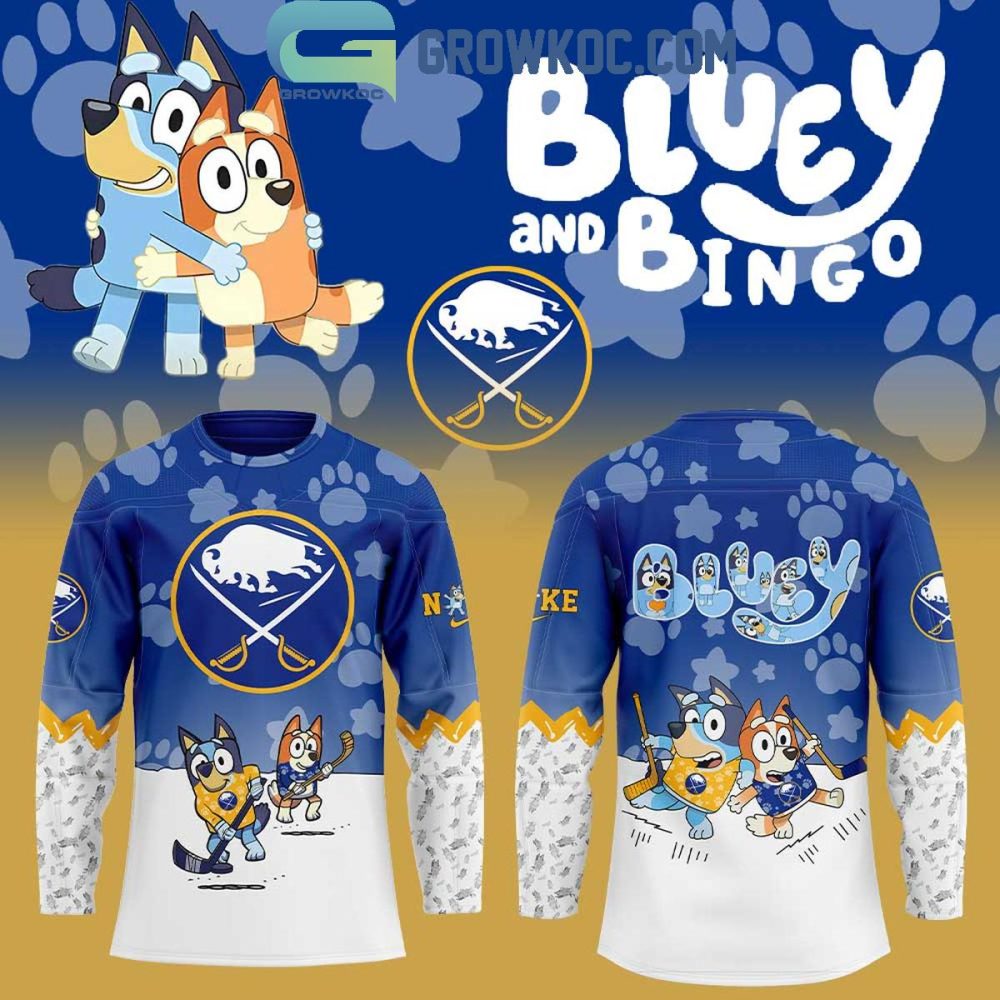 Buffalo Sabres Bluey And Bingo 2025 Hockey Jersey