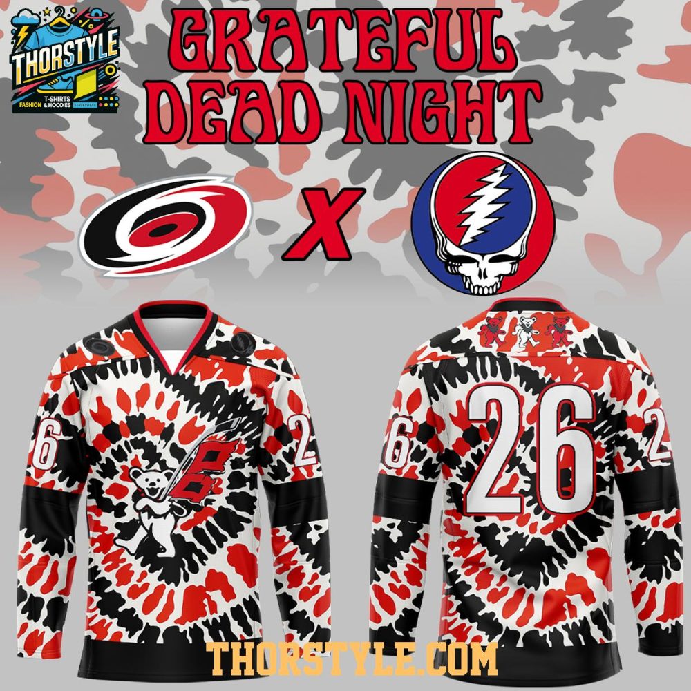 Carolina Hurricanes Grateful Dead 1965-2025 Personalized Hockey Jersey