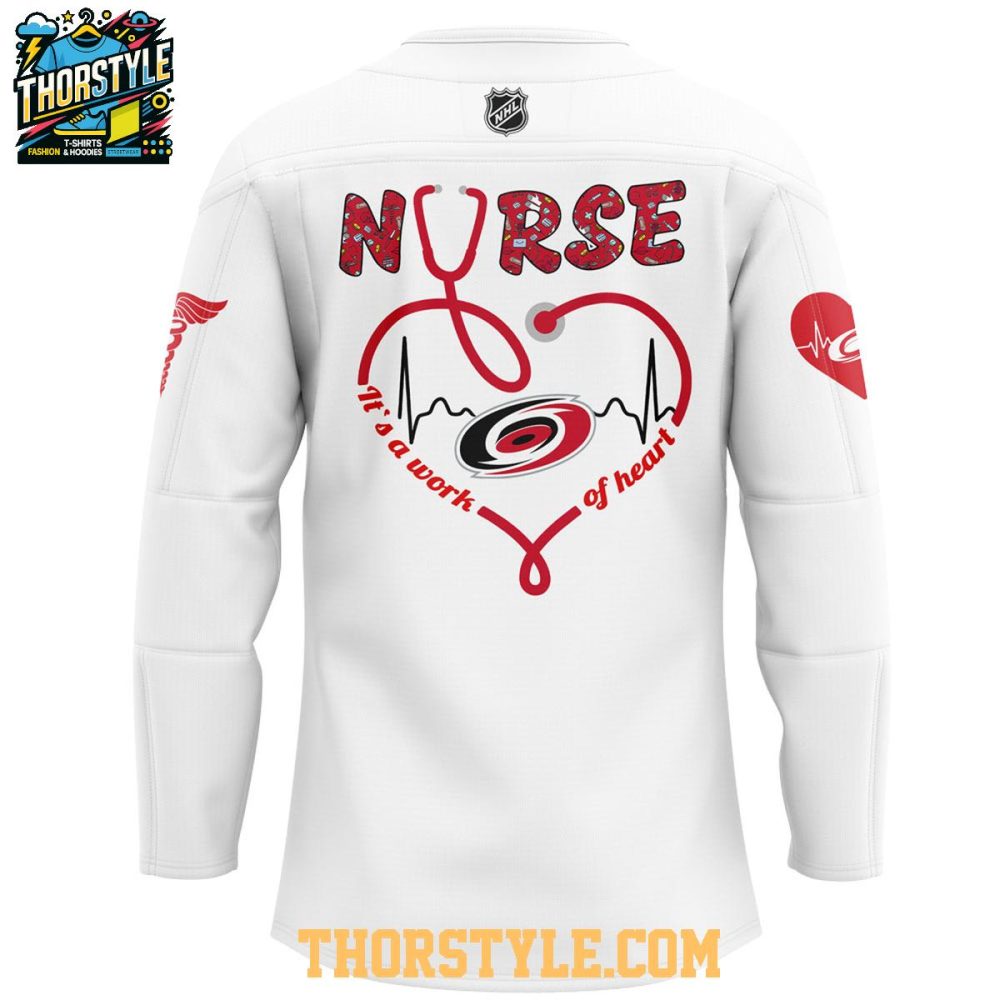 Carolina Hurricanes Nurses Appreciation Work Of Heart 2025 Hockey Jersey