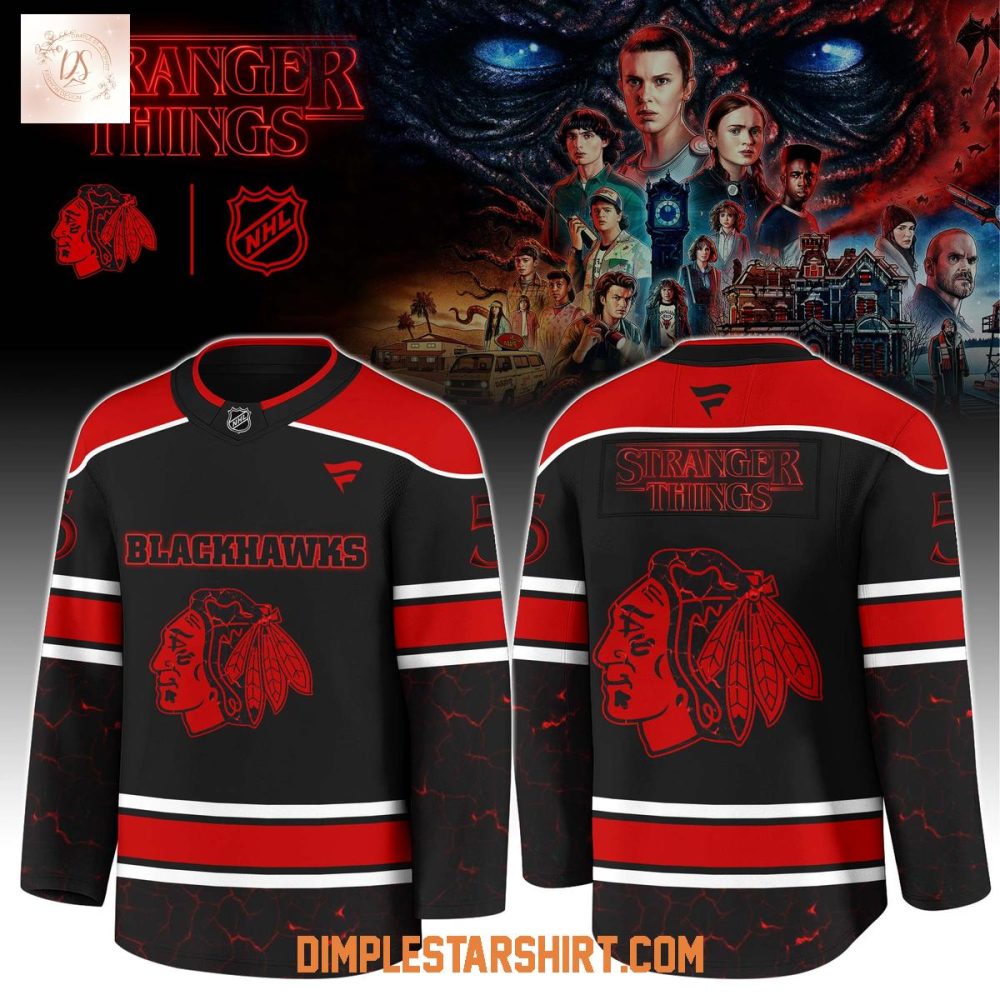 Chicago Blackhawks X Stranger Things 5 One Last Adventure Jersey