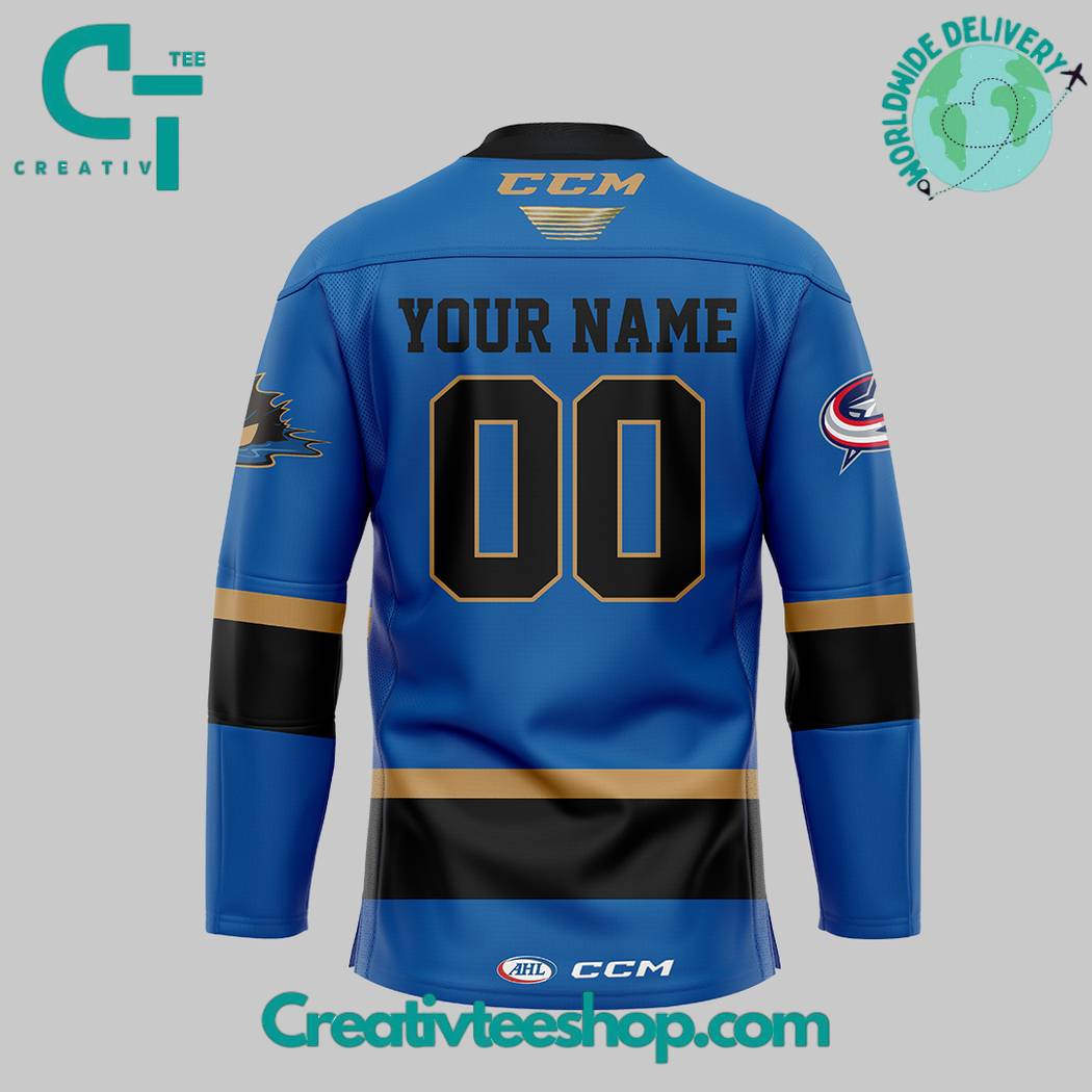 Cleveland Monsters Personalized Blue Hockey Jersey