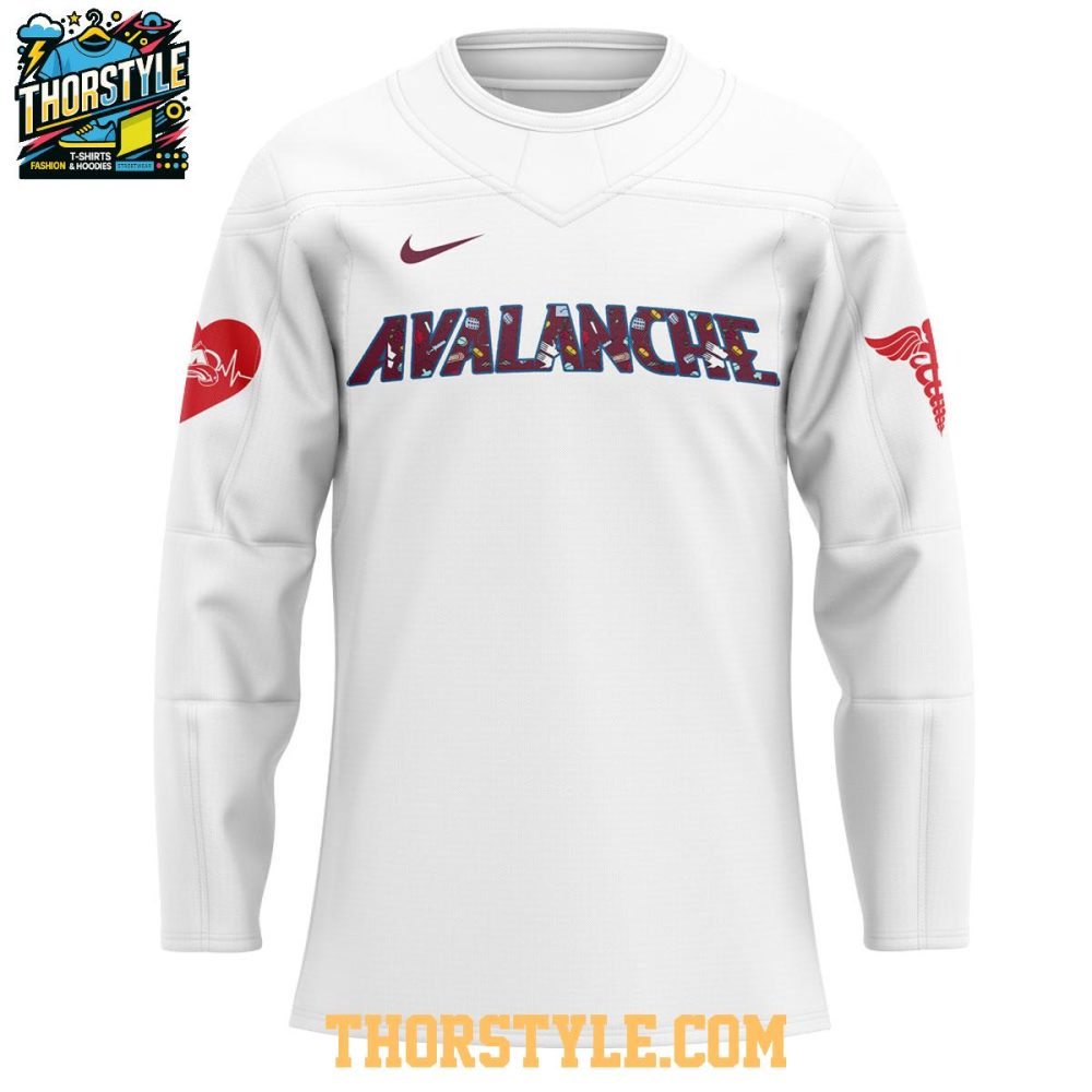 Colorado Avalanche Nurses Appreciation Work Of Heart 2025 Hockey Jersey