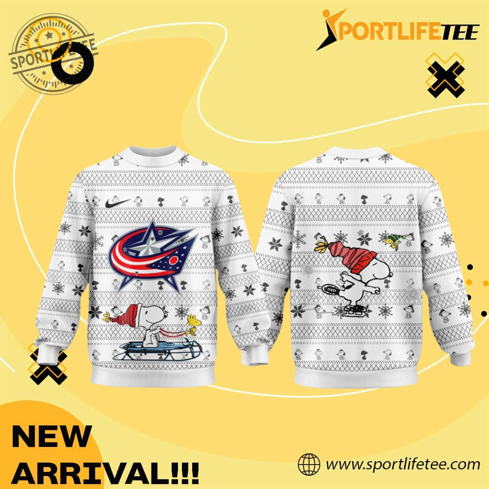 Columbus Blue Jackets X Snoopy Christmas Ugly Sweater