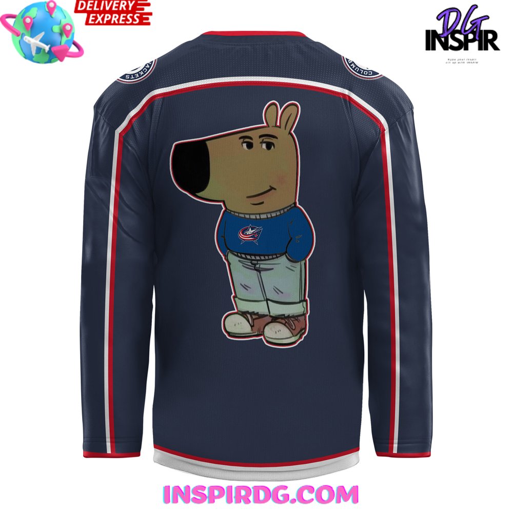Columbus Blue Jackets X Chill Guy Navy Hockey Jersey