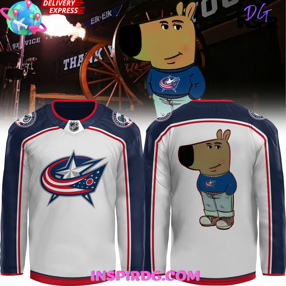 Columbus Blue Jackets X Chill Guy White Hockey Jersey