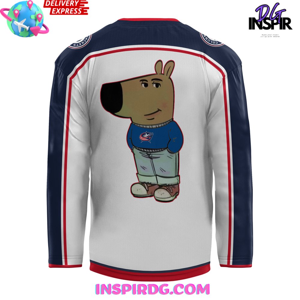 Columbus Blue Jackets X Chill Guy White Hockey Jersey
