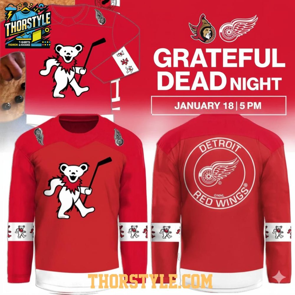 Detroit Red Wings Grateful Dead Night 2026 Personalized Hockey Jersey
