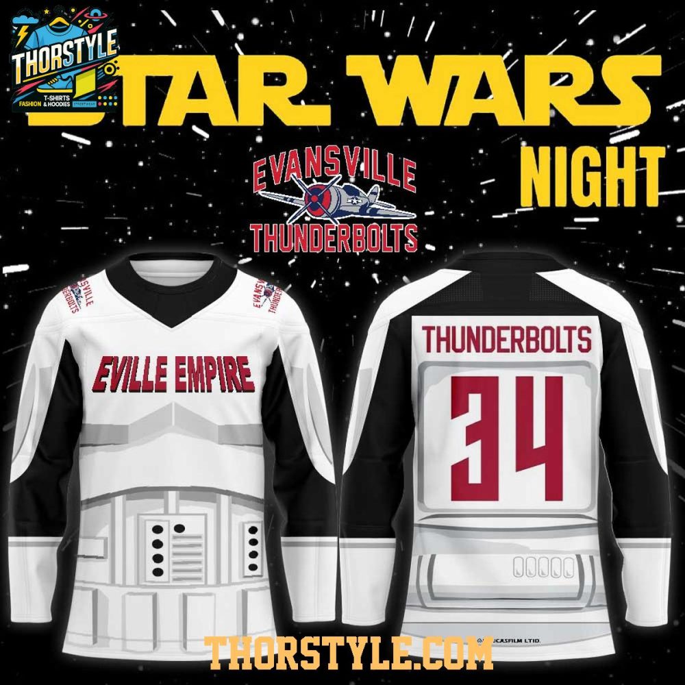 Evansville Thunderbolts 2026 Star Wars Night Personalized Hockey Jersey