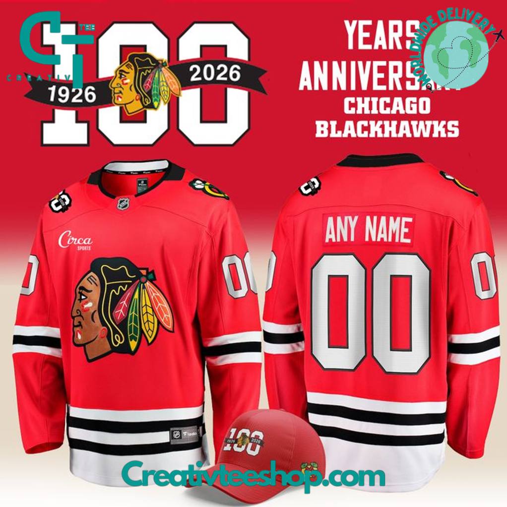 Chicago Blackhawks 100 Years Anniversary Special Edition Hockey Jersey