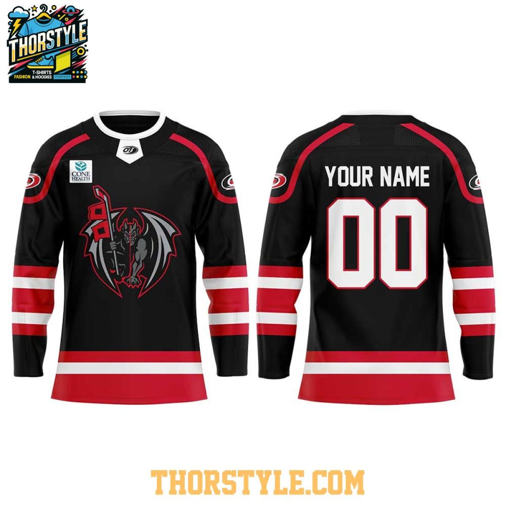 Greensboro Gargoyles Weekend 2026 Canes Affiliate Personalized Hockey Jersey
