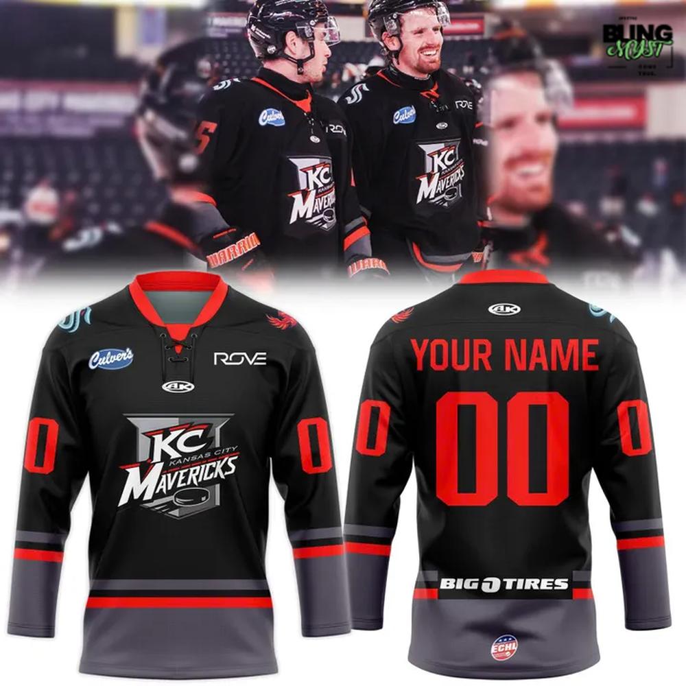 Kansas City Mavericks New Season 2025-26 Blackout Uniform Hockey Jersey