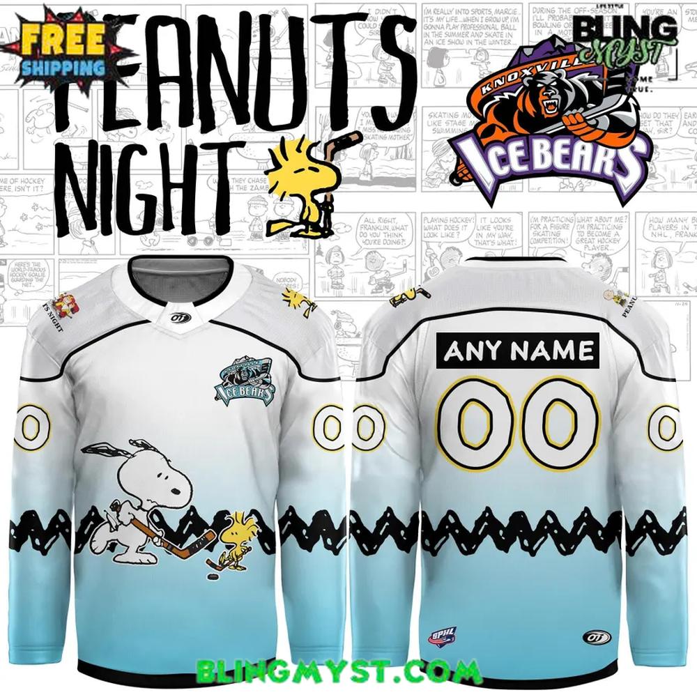 Knoxville Ice Bears 2025 Peanuts Night Edition Hockey Jersey