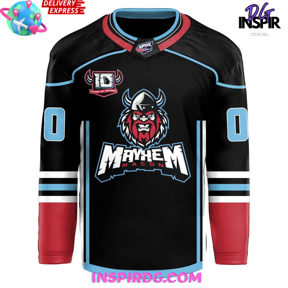 Macon Mayhem Back Home Game 2025 Hockey Jersey