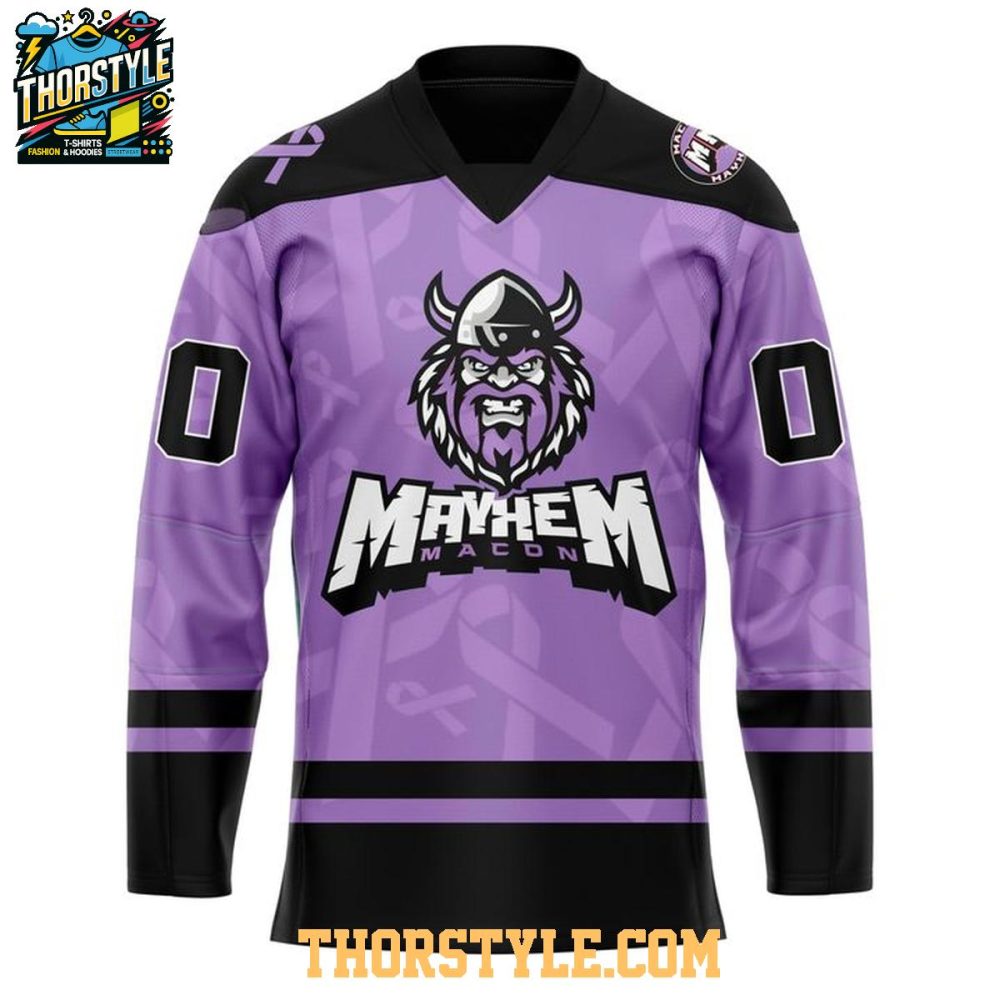 Macon Mayhem Cancer Night 2026 Personalized Hockey Jersey