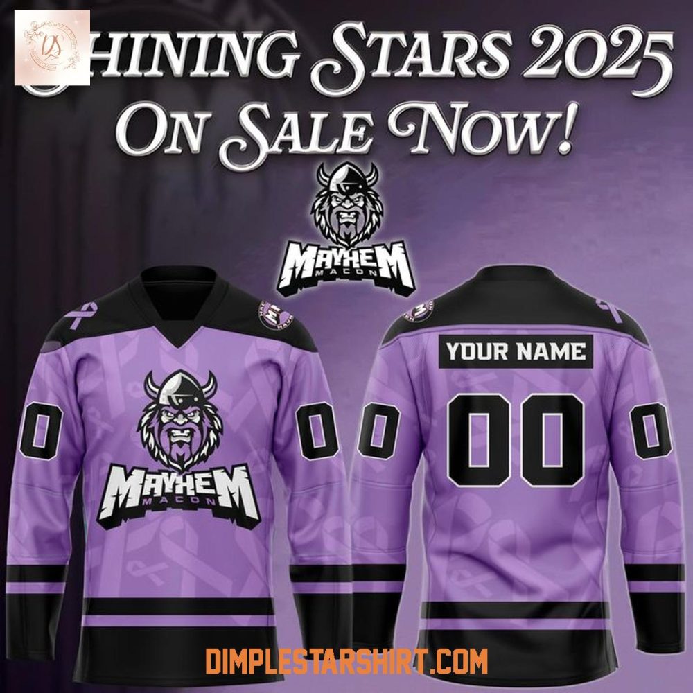 Macon Mayhem Fight Cancer Night 2025 Hockey Jersey