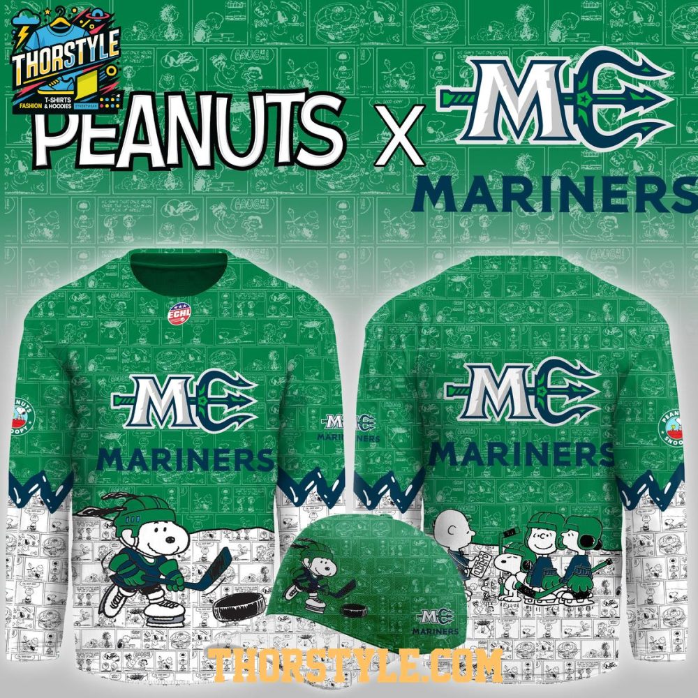 Maine Mariners Peanuts Night 2026 Snoopy Hockey Jersey