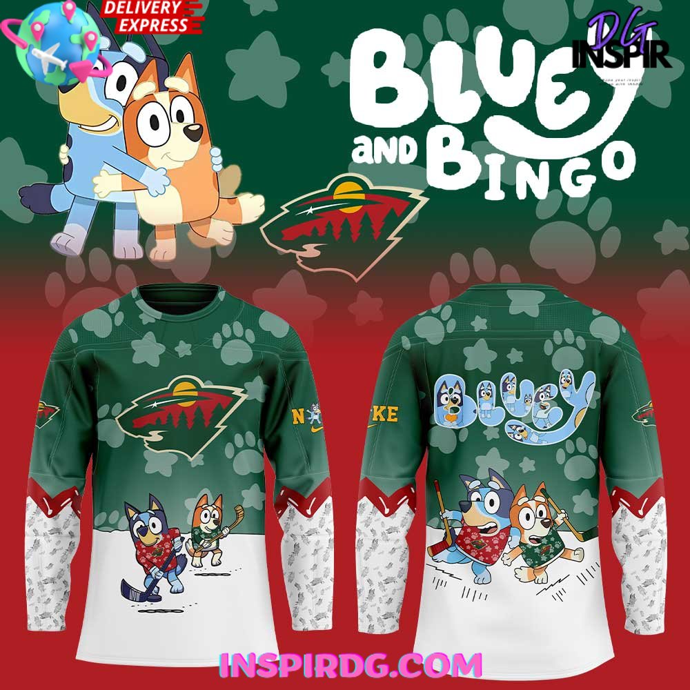 Minnesota Wild Bluey And Bingo Special Jersey