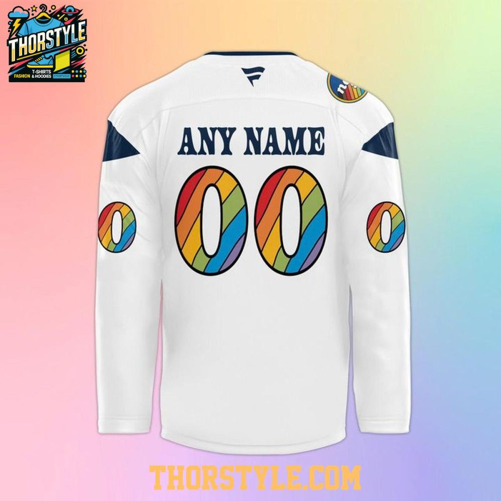 Nashville Predators Pride Night All White 2026 Personalized Hockey Jersey