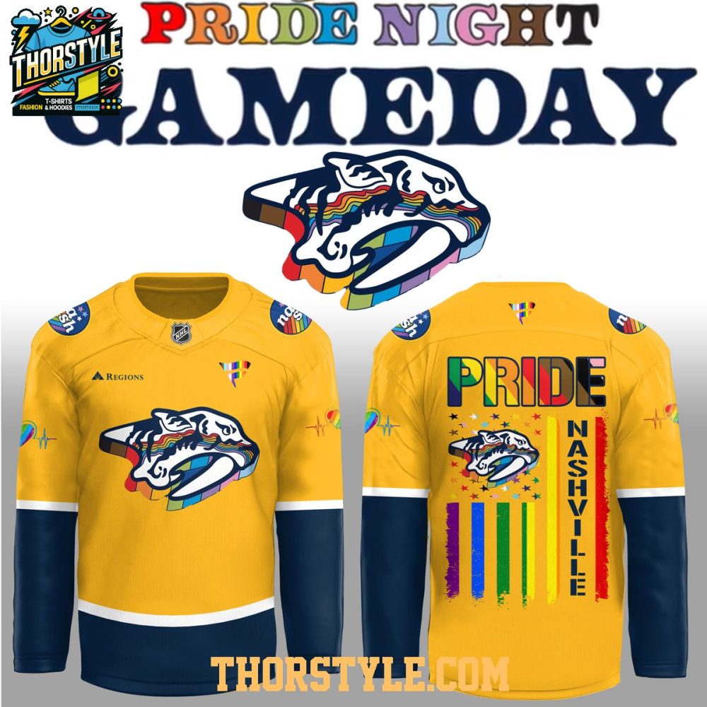 Nashville Predators Pride Night Gameday 2026 Celebrating Hockey Jersey