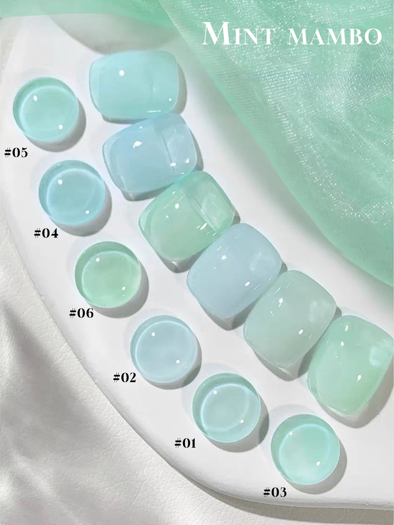 1-12pcs 12ml Premium Mint Mambo Gel Nail Polish 12 Colors Solid Color UV Gel Shiny Finish Soak Off for Salon & Home
