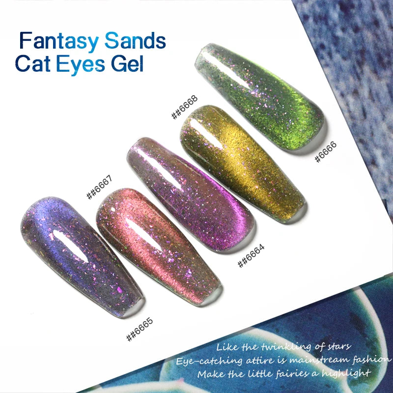 1PCS BDGEL Fantasy Sands Cat Eyes Nail Gel Polish 15ml UV/LED Cured Semi-Permanent Nail Liquid Color