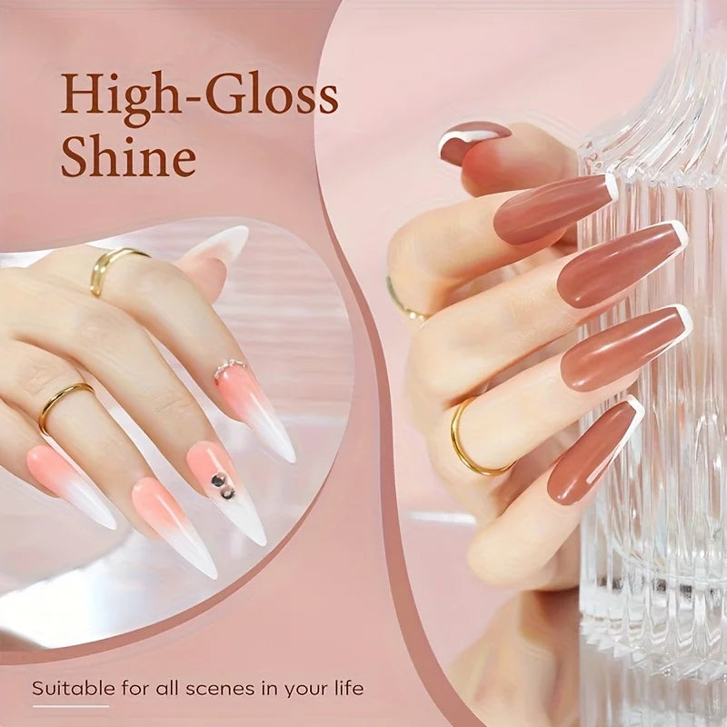 Set of Poly Nail Gel in Two Shades: Including a Builder Hybrid Jelly Gel, Base And Top Coat Gel Polish, Designed for Women