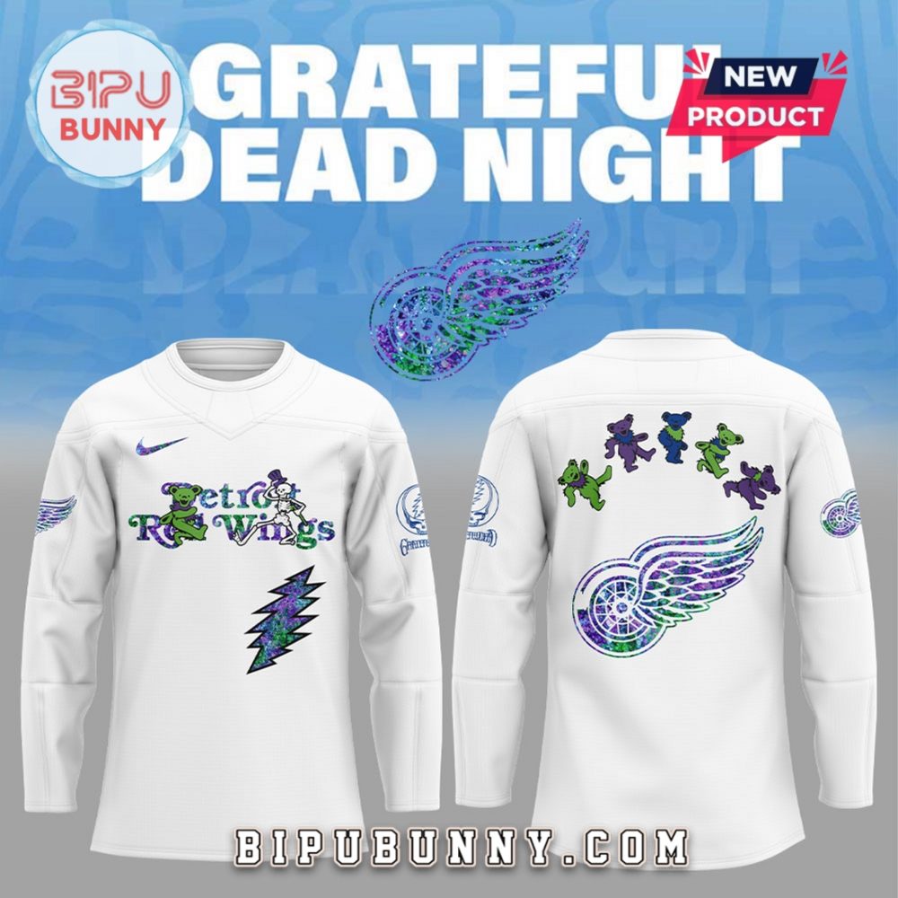 Detroit Red Wings 2025 Grateful Dead Night Hockey Jersey