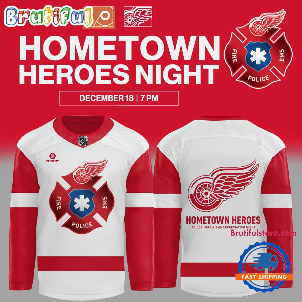 Detroit Red Wings HOMETOWN HEROES Firefighter Hockey Jersey
