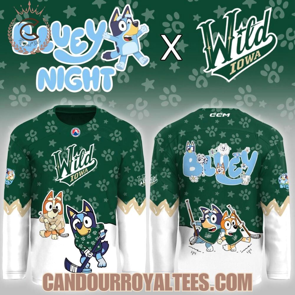 Iowa Wild Bluey Night Game Hockey Jersey