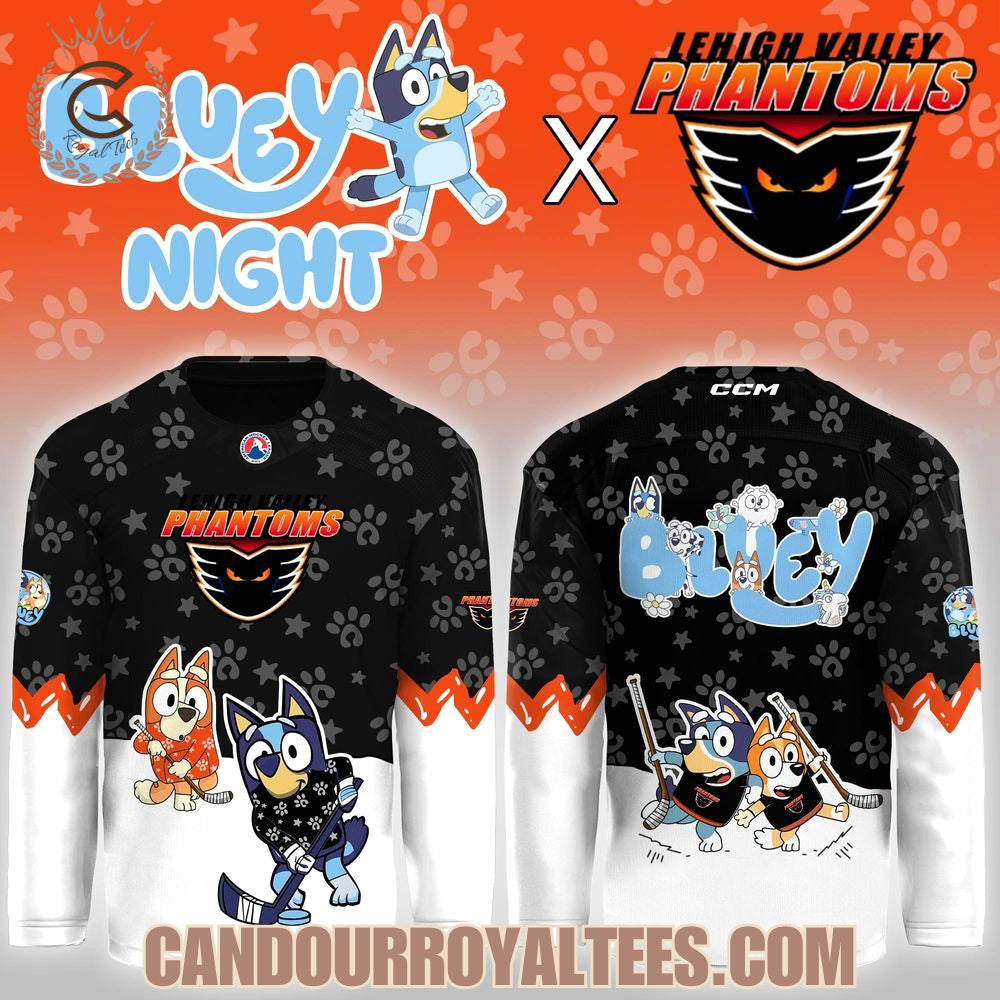 Lehigh Valley Phantoms Bluey Night Game Hockey Jersey
