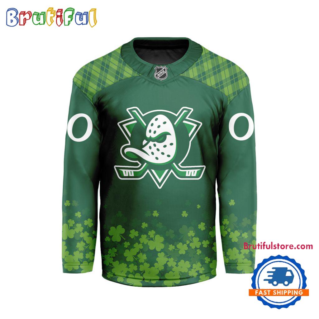 NHL Anaheim Ducks St.Patrick's Day New Design Hockey Jersey, NHL Patricks Day Jersey