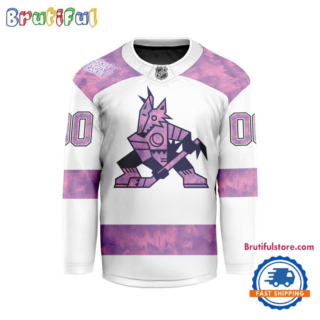 NHL Arizona Coyotes Personalized Hockey Fights Cancer Design Jersey