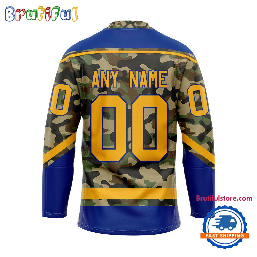 NHL Buffalo Sabres Camo Veterans Custom Hockey Jersey