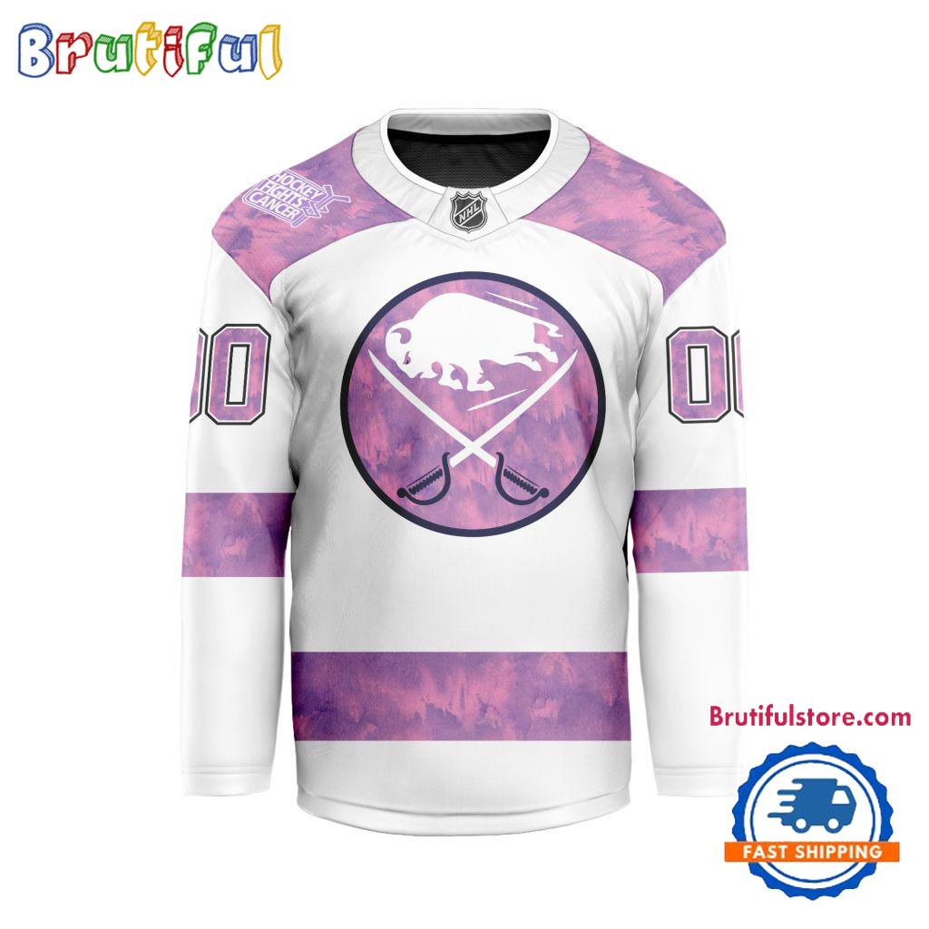 NHL Buffalo Sabres Personalized Hockey Fights Cancer Design Jersey