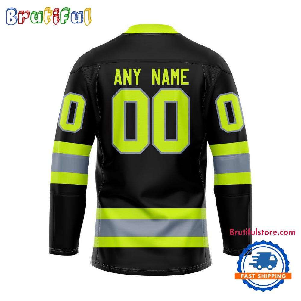 NHL Chicago Blackhawks Honoring Firefighters Lace Hockey Jersey