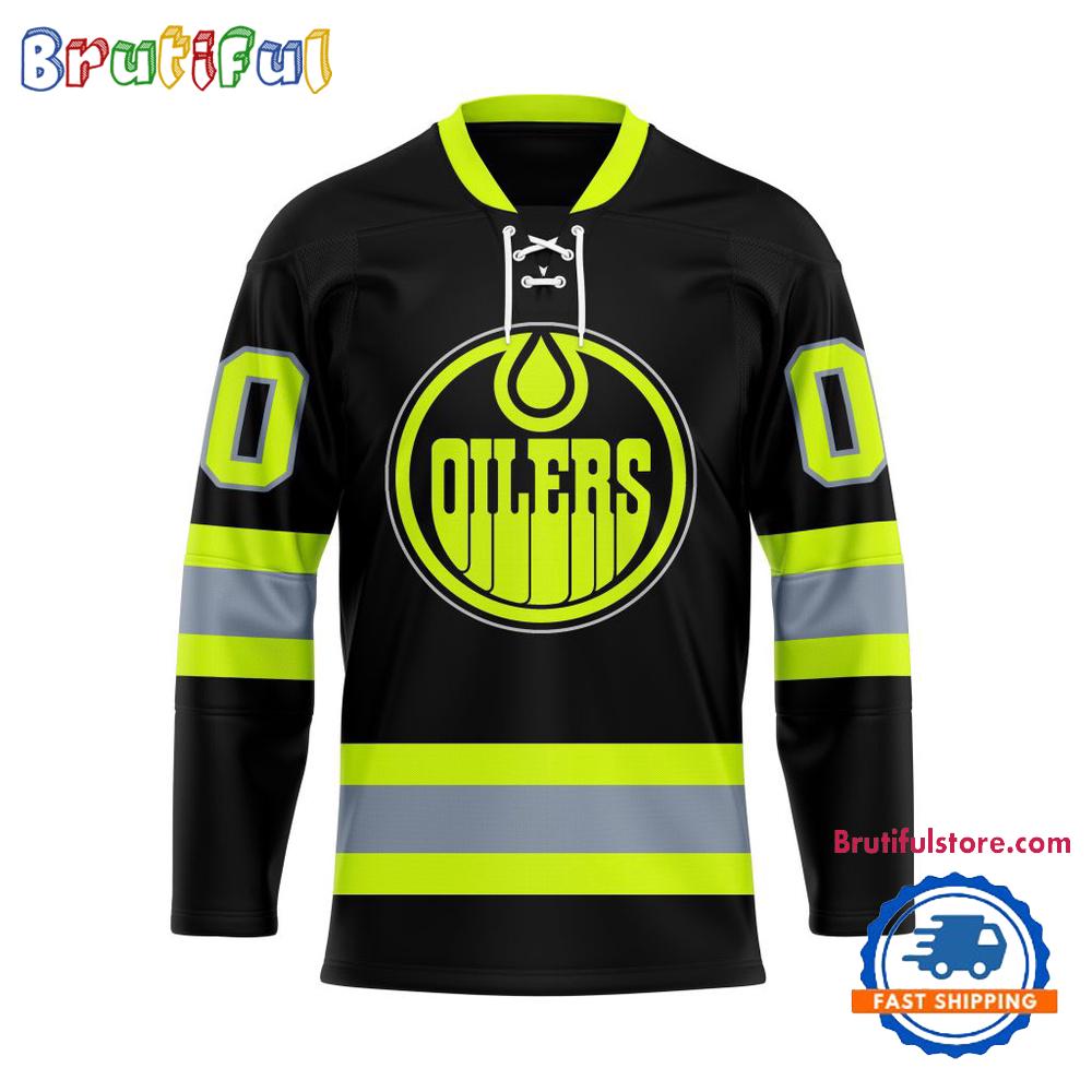 NHL Edmonton Oilers Honoring Firefighters Lace Hockey Jersey