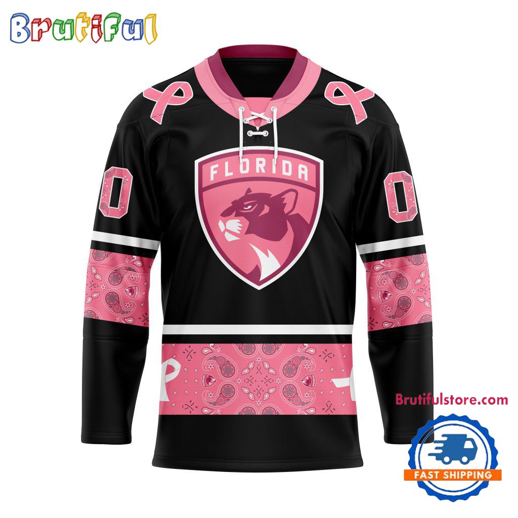 NHL Florida Panthers In October We Wear Pink Breast Cancer Design Hockey Jersey