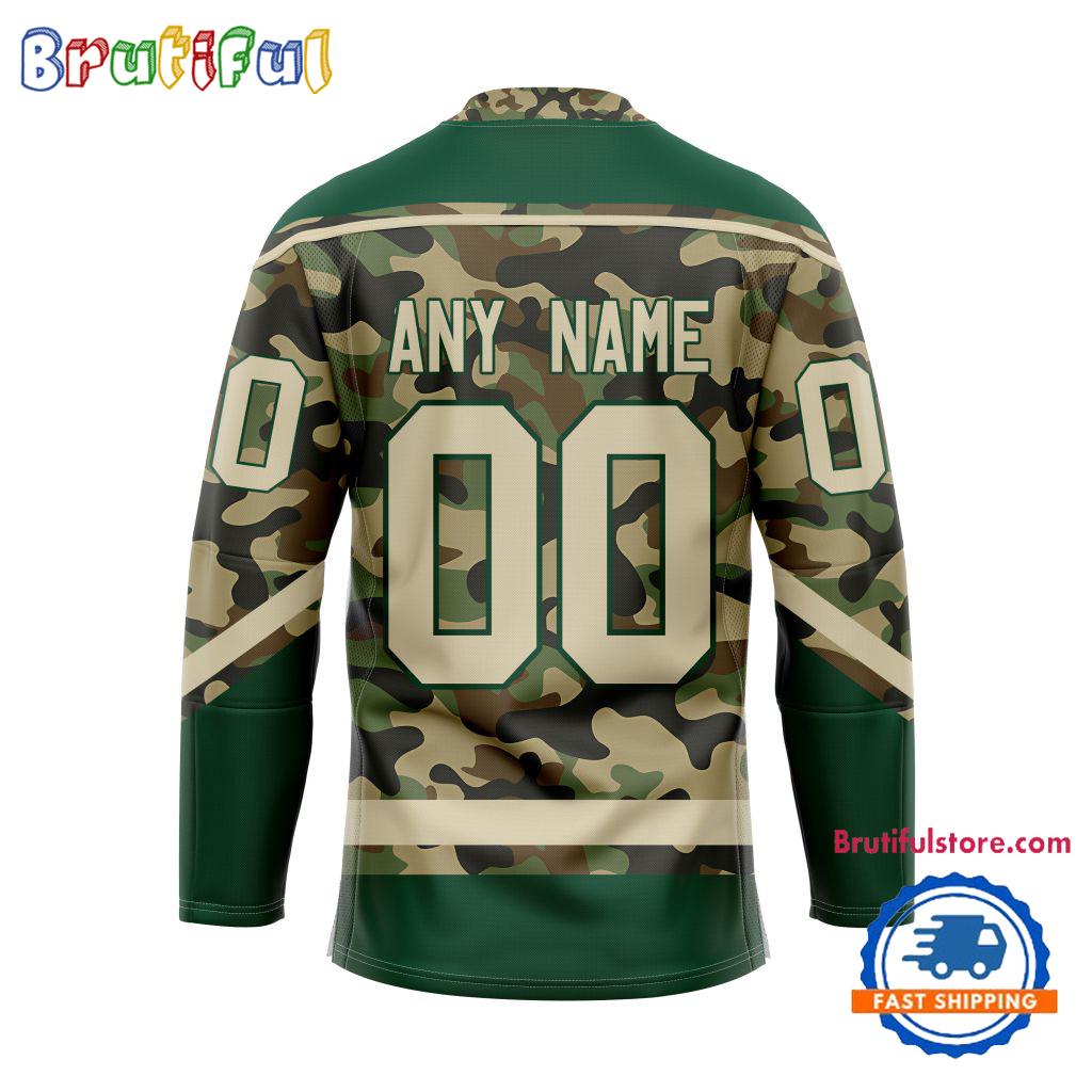 NHL Minnesota Wild Camo Veterans Custom Hockey Jersey