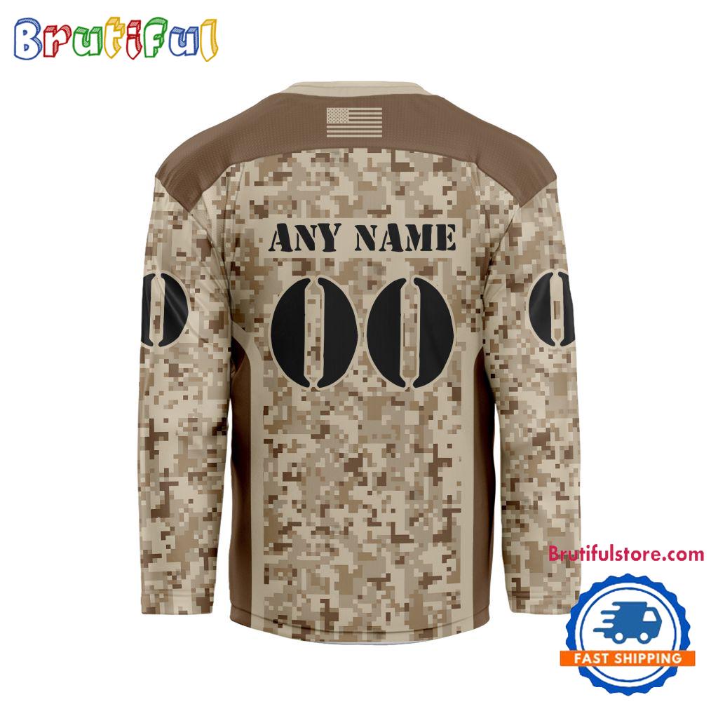 NHL New York Rangers Special Veterans Military Desert Camouflage Design Hockey Jersey