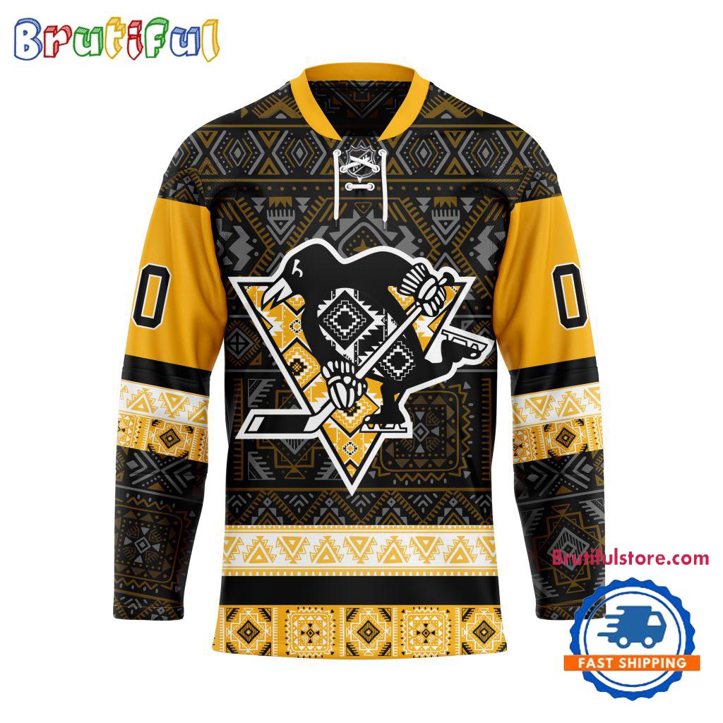 NHL Pittsburgh Penguins Personalized Native American Hockey Jersey