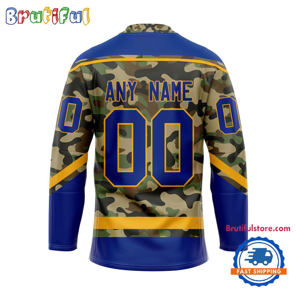 NHL St. Louis Blues Camo Veterans Custom Hockey Jersey